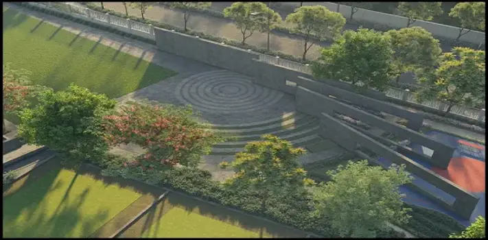 Godrej Aranya plotted development fountain area by Godrej Properties