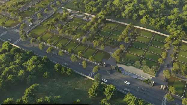 Godrej Aranya plotted development community aerial view by Godrej Properties